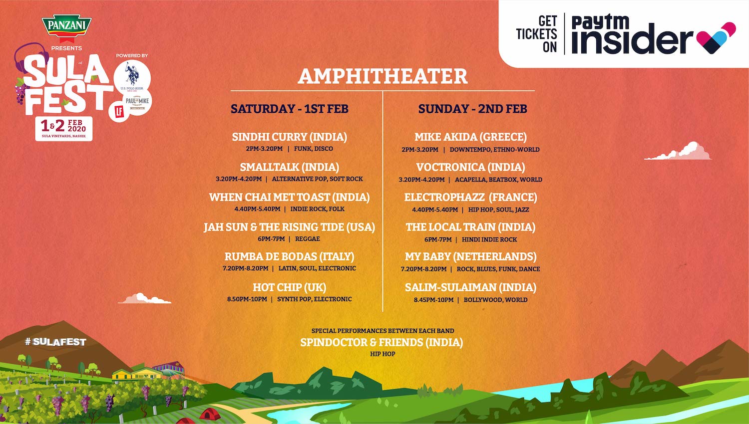 Amphitheatre Schedule